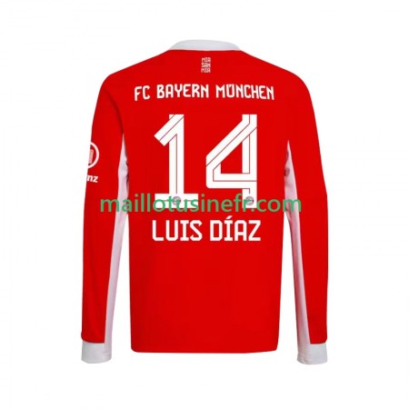 Maillot de Foot Bayern Munich Luis Diaz 14 Domicile 2025-26 Manches Longues